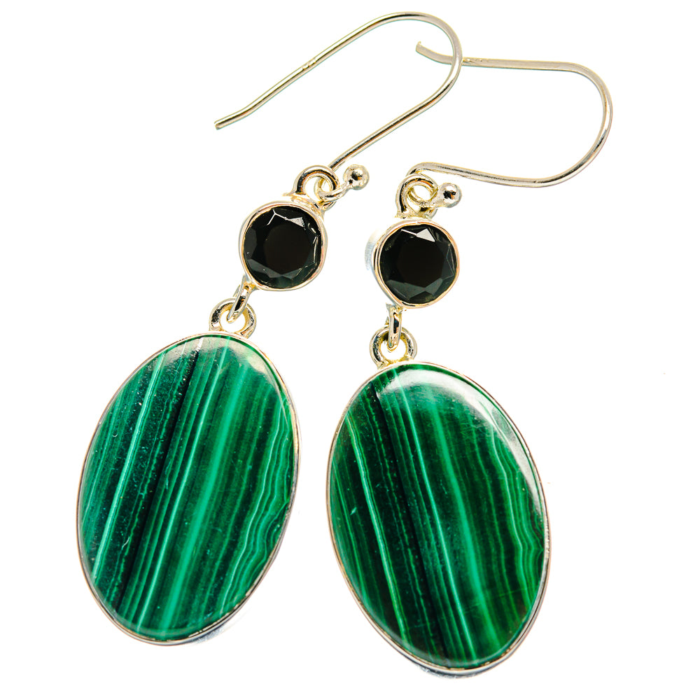 Malachite Earrings handcrafted by Ana Silver Co - EARR425422 - Photo 2