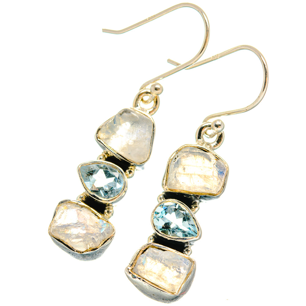 Rainbow Moonstone Earrings handcrafted by Ana Silver Co - EARR425423 - Photo 2