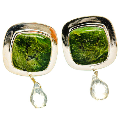 Serpentine Stone Earrings handcrafted by Ana Silver Co - EARR425424 - Photo 2