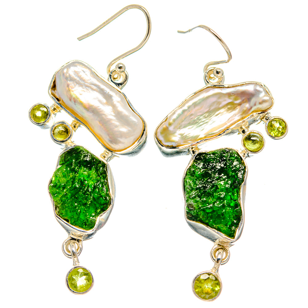 Chrome Diopside Earrings handcrafted by Ana Silver Co - EARR425431 - Photo 2