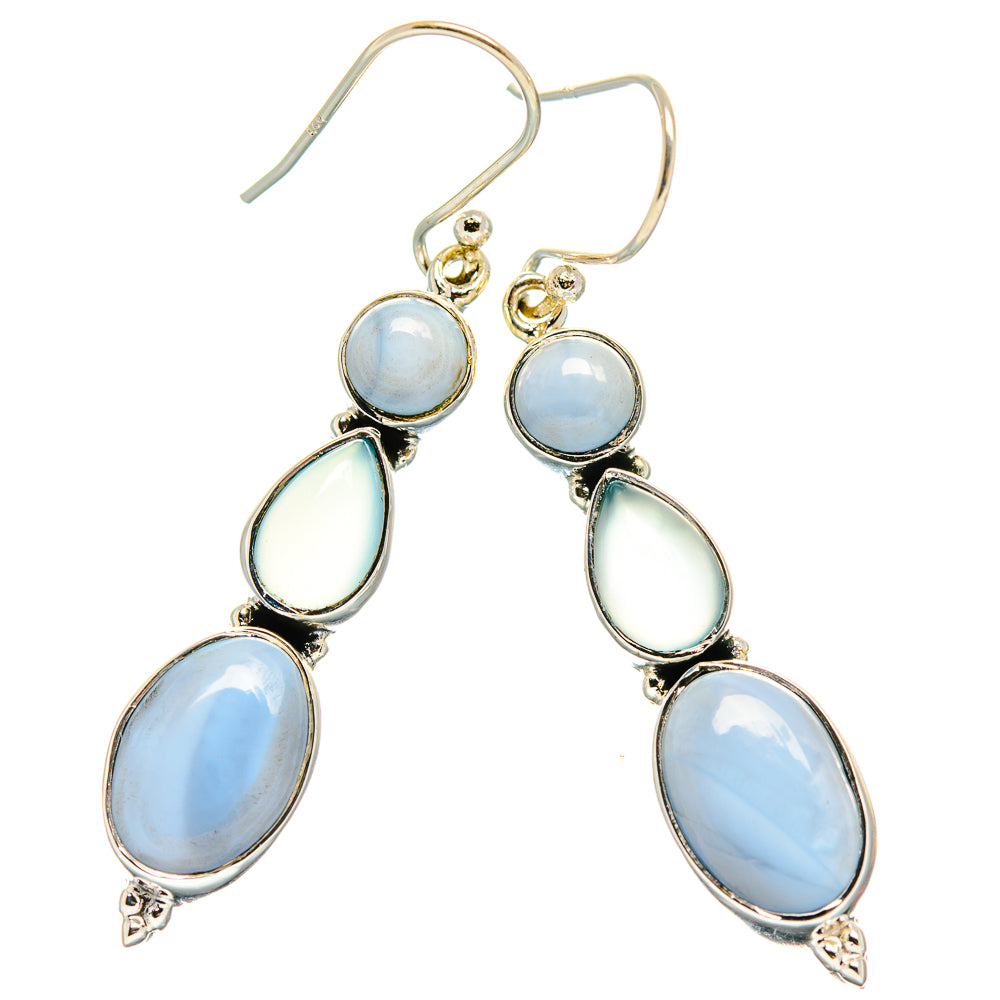 Owyhee Opal, Aqua Chalcedony Earrings handcrafted by Ana Silver Co - EARR425440 - Photo 2