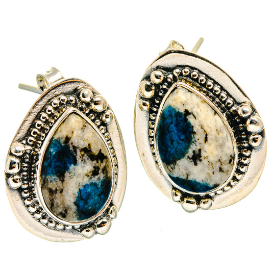 K2 Blue Azurite Earrings handcrafted by Ana Silver Co - EARR425452 - Photo 2
