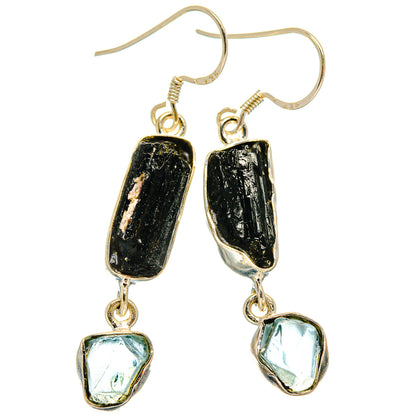 Tektite, Aquamarine Earrings handcrafted by Ana Silver Co - EARR425460 - Photo 2