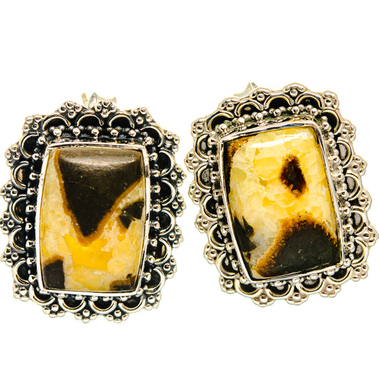 Septarian Nodule Earrings handcrafted by Ana Silver Co - EARR425461 - Photo 2
