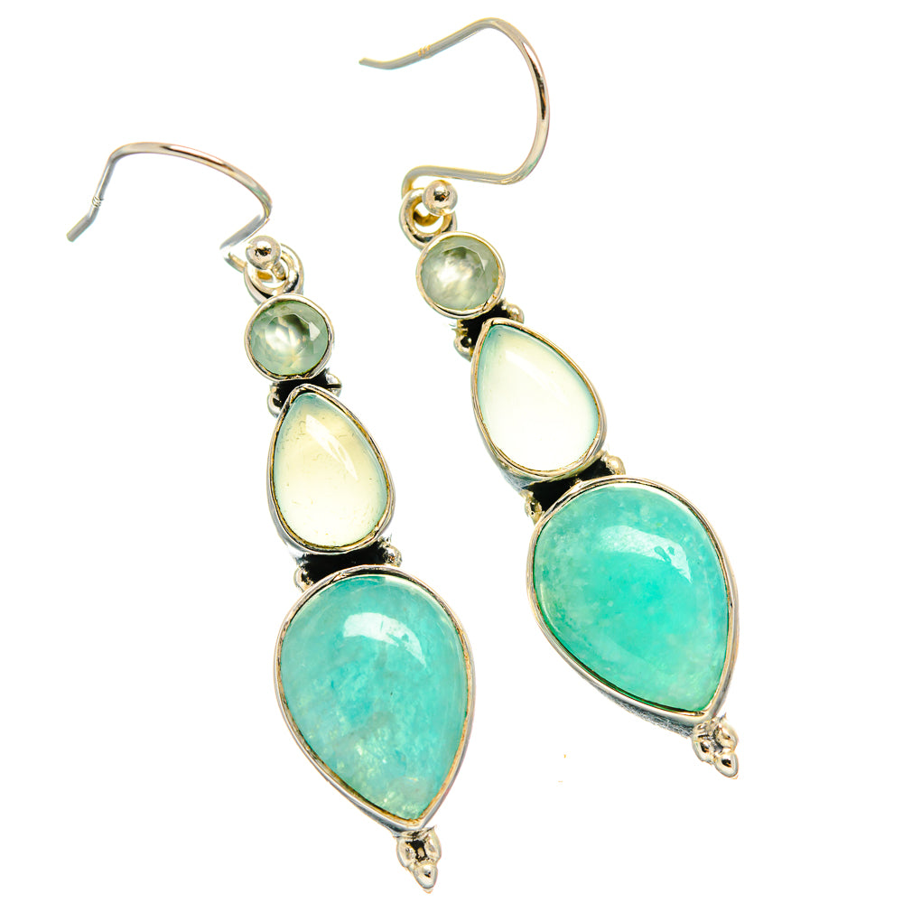 Amazonite, Aqua Chalcedony Earrings handcrafted by Ana Silver Co - EARR425466 - Photo 2
