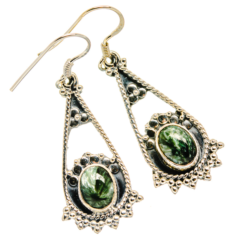 Seraphinite Earrings handcrafted by Ana Silver Co - EARR425481 - Photo 2