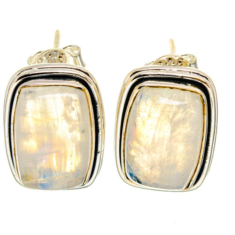 Rainbow Moonstone Earrings handcrafted by Ana Silver Co - EARR425495 - Photo 2