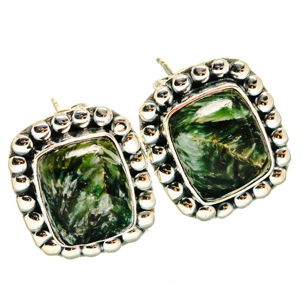 Seraphinite Earrings handcrafted by Ana Silver Co - EARR425499 - Photo 2