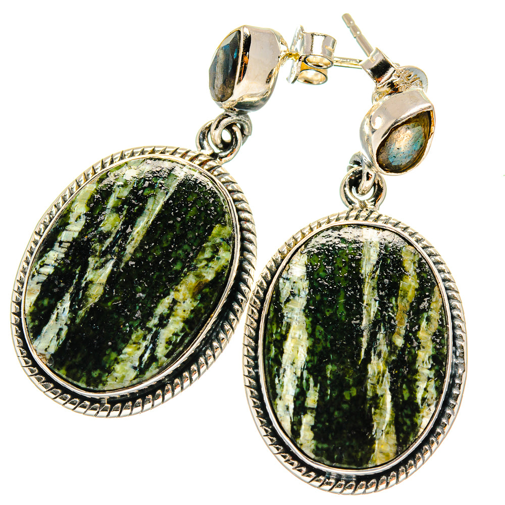 Lizard Jasper Earrings handcrafted by Ana Silver Co - EARR425505 - Photo 2