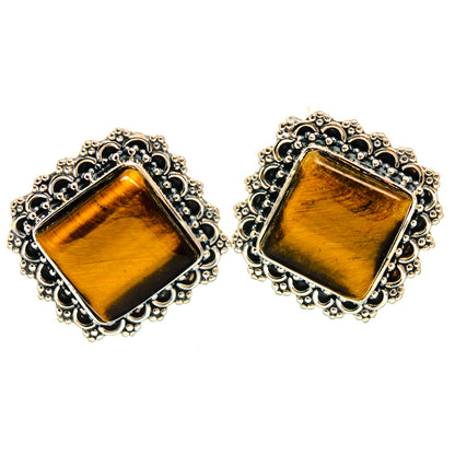 Tiger Eye Earrings handcrafted by Ana Silver Co - EARR425511 - Photo 2