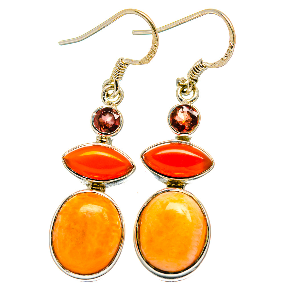 Yellow Agate Earrings handcrafted by Ana Silver Co - EARR425520 - Photo 2