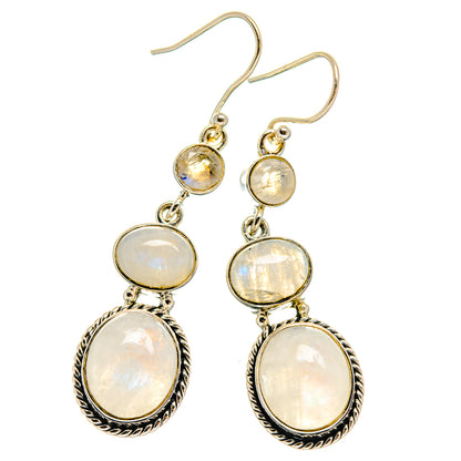 Rainbow Moonstone Earrings handcrafted by Ana Silver Co - EARR425522 - Photo 2