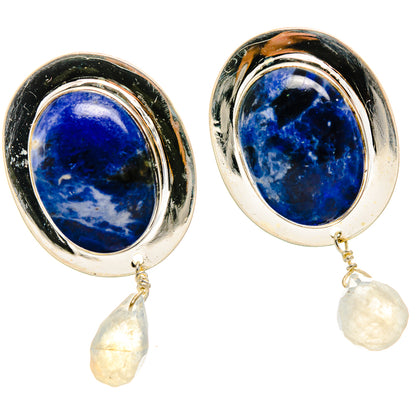 Sodalite Earrings handcrafted by Ana Silver Co - EARR425527 - Photo 2