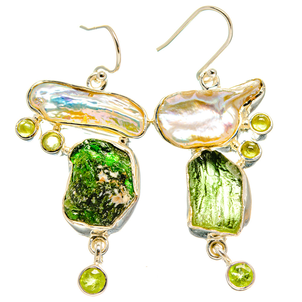 Chrome Diopside Earrings handcrafted by Ana Silver Co - EARR425536 - Photo 2