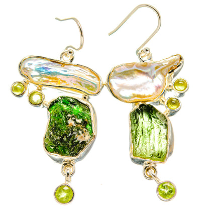 Chrome Diopside Earrings handcrafted by Ana Silver Co - EARR425536 - Photo 2