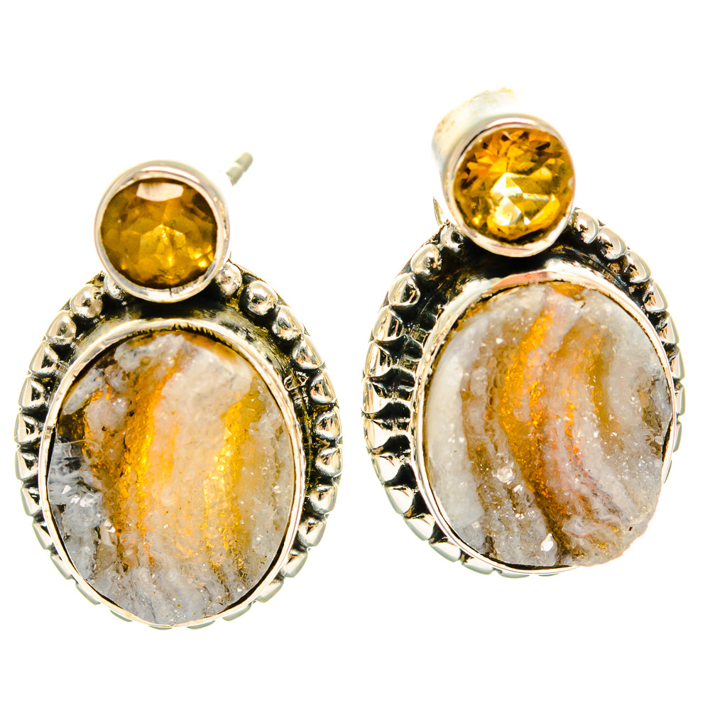 Desert Druzy Earrings handcrafted by Ana Silver Co - EARR425554 - Photo 2