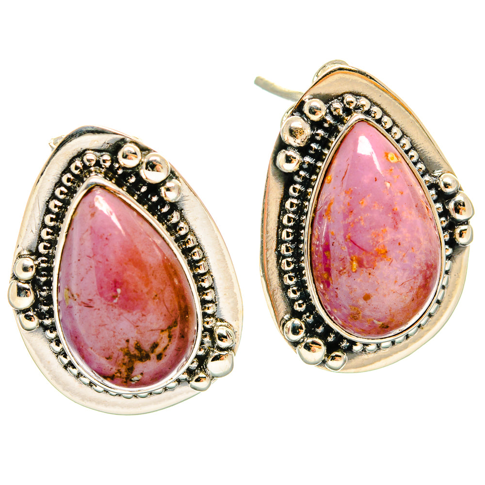 Rhodochrosite Earrings handcrafted by Ana Silver Co - EARR425561 - Photo 2
