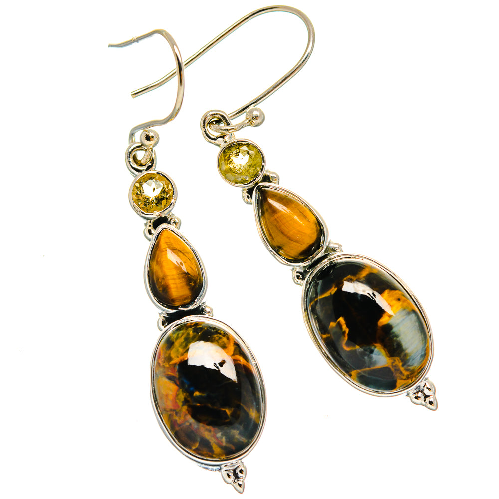Pietersite Earrings handcrafted by Ana Silver Co - EARR425565 - Photo 2