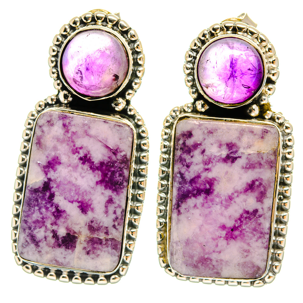 Lepidolite Earrings handcrafted by Ana Silver Co - EARR425579 - Photo 2