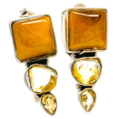 Tiger Eye Earrings handcrafted by Ana Silver Co - EARR425584 - Photo 2