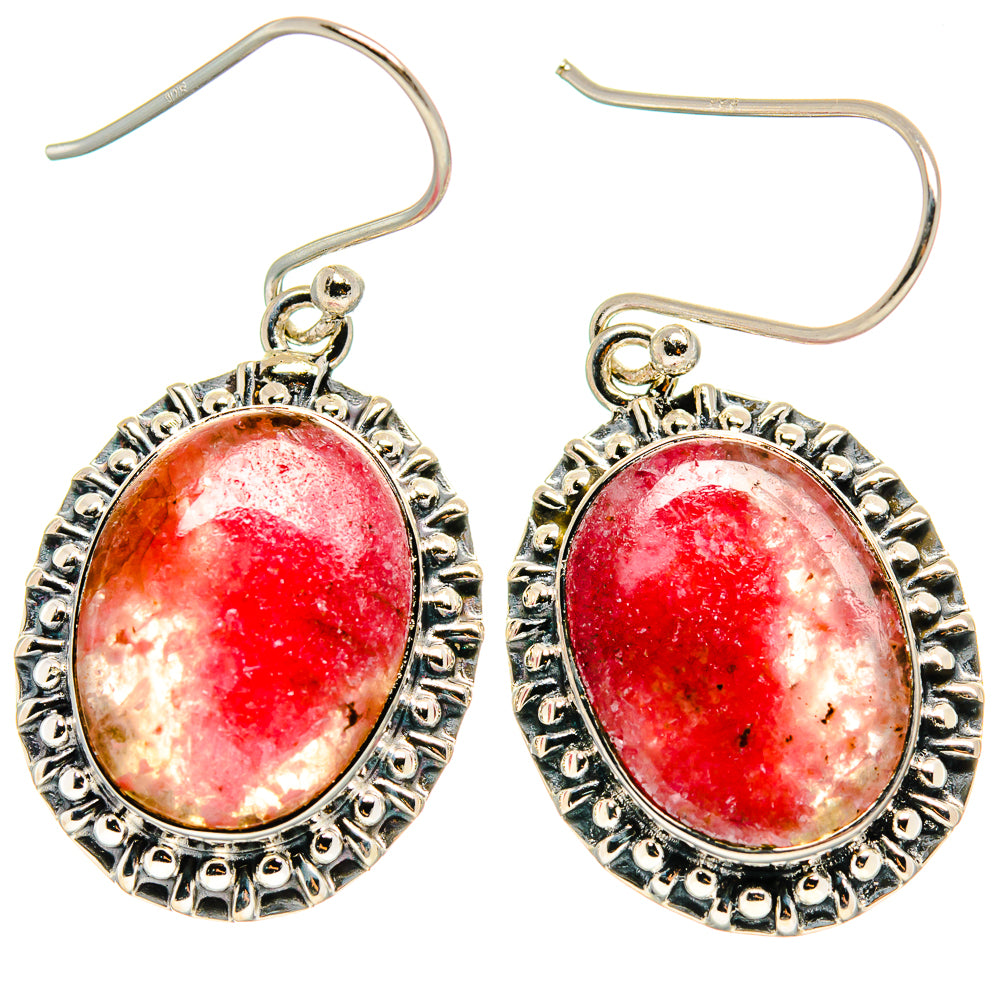 Thulite Earrings handcrafted by Ana Silver Co - EARR425592 - Photo 2