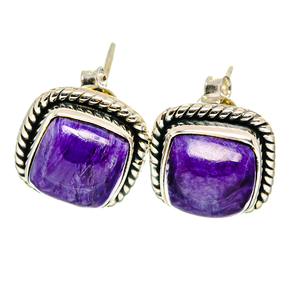 Charoite Earrings handcrafted by Ana Silver Co - EARR425597 - Photo 2