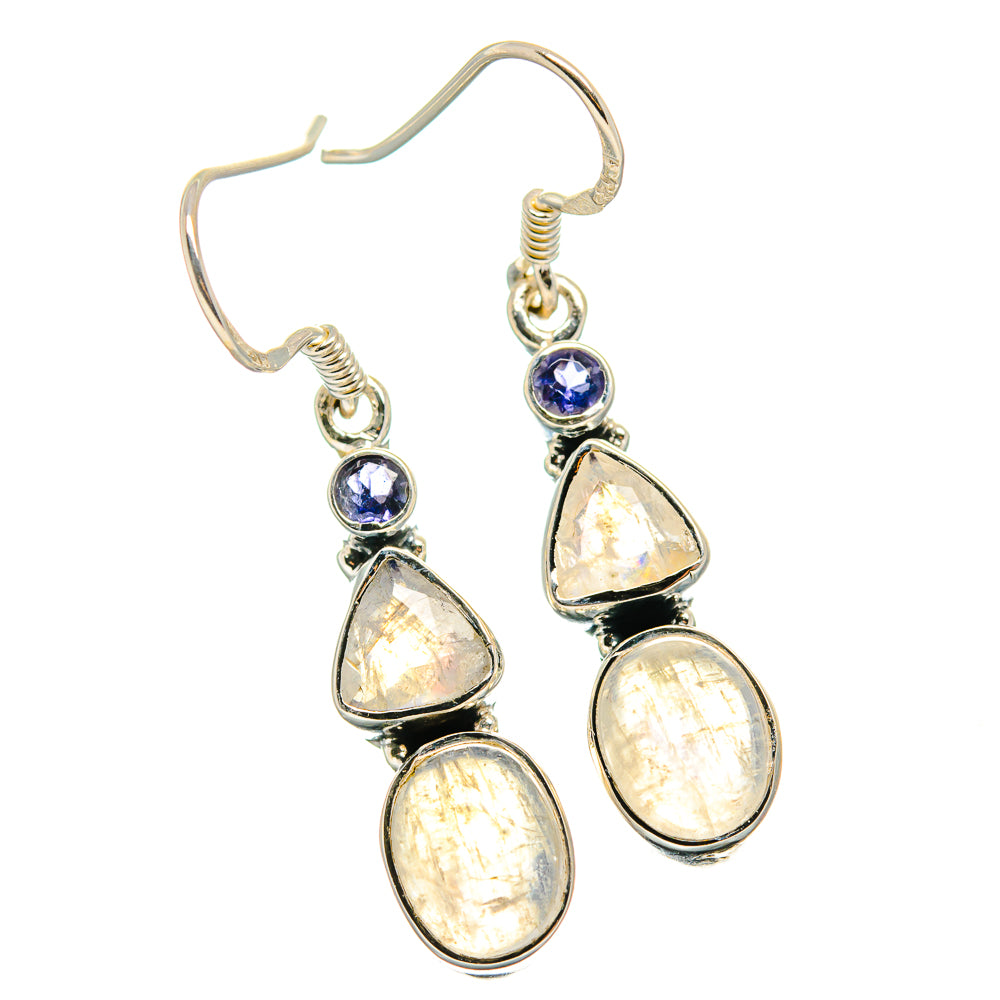 Rainbow Moonstone Earrings handcrafted by Ana Silver Co - EARR425599 - Photo 2