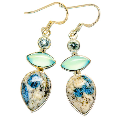 K2 Blue Azurite Earrings handcrafted by Ana Silver Co - EARR425604 - Photo 2
