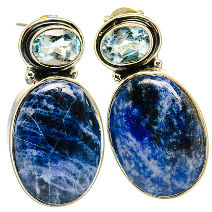 Sodalite Earrings handcrafted by Ana Silver Co - EARR425605 - Photo 2