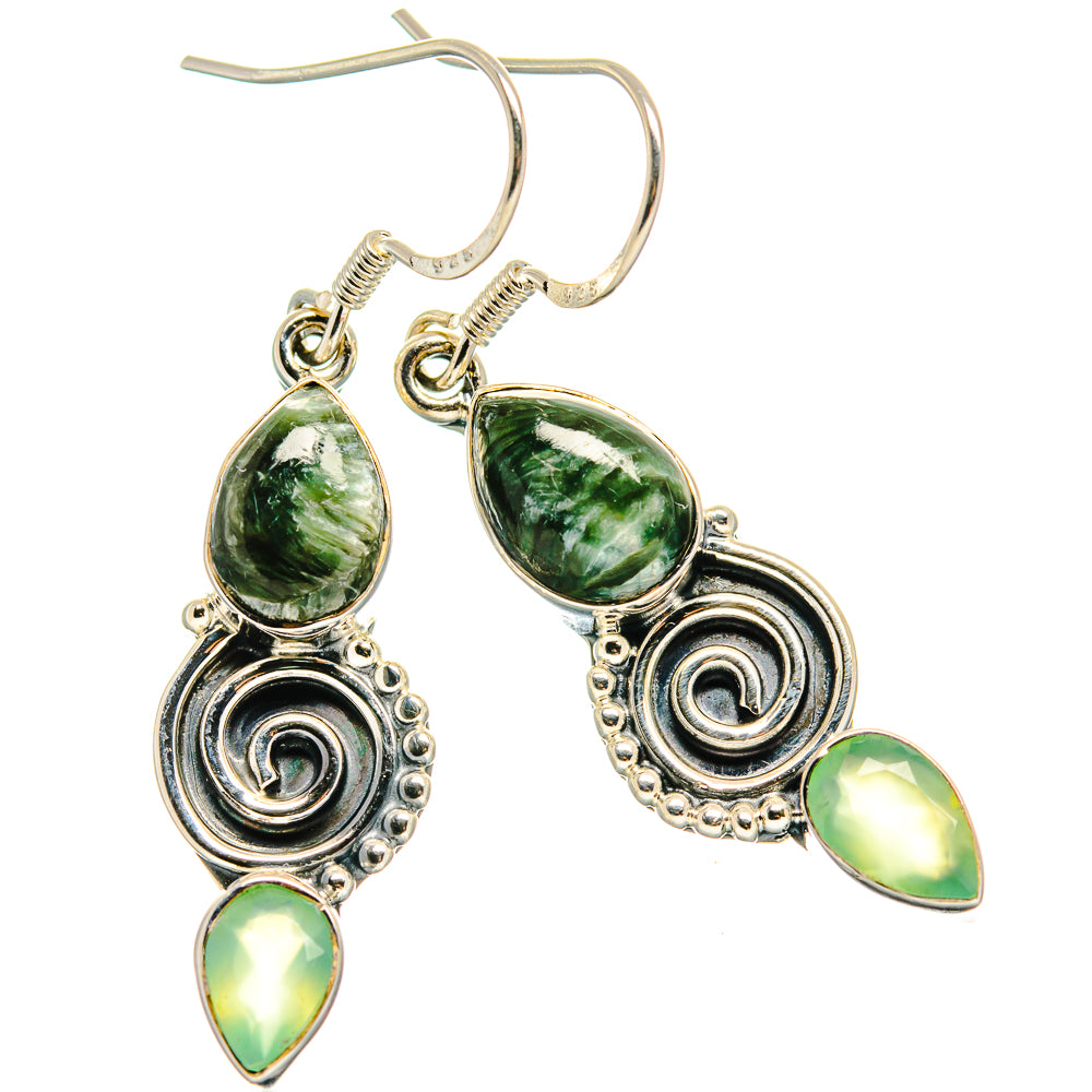 Seraphinite Earrings handcrafted by Ana Silver Co - EARR425610 - Photo 2
