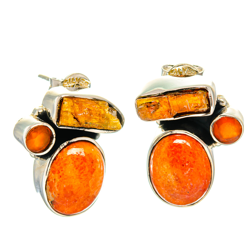 Sponge Coral Earrings handcrafted by Ana Silver Co - EARR425619 - Photo 2