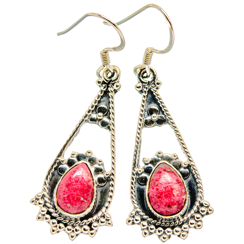 Thulite Earrings handcrafted by Ana Silver Co - EARR425638 - Photo 2
