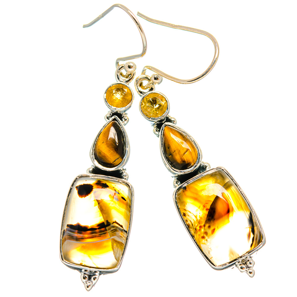 Montana Agate Earrings handcrafted by Ana Silver Co - EARR425641 - Photo 2