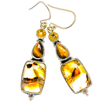Montana Agate Earrings handcrafted by Ana Silver Co - EARR425641 - Photo 2