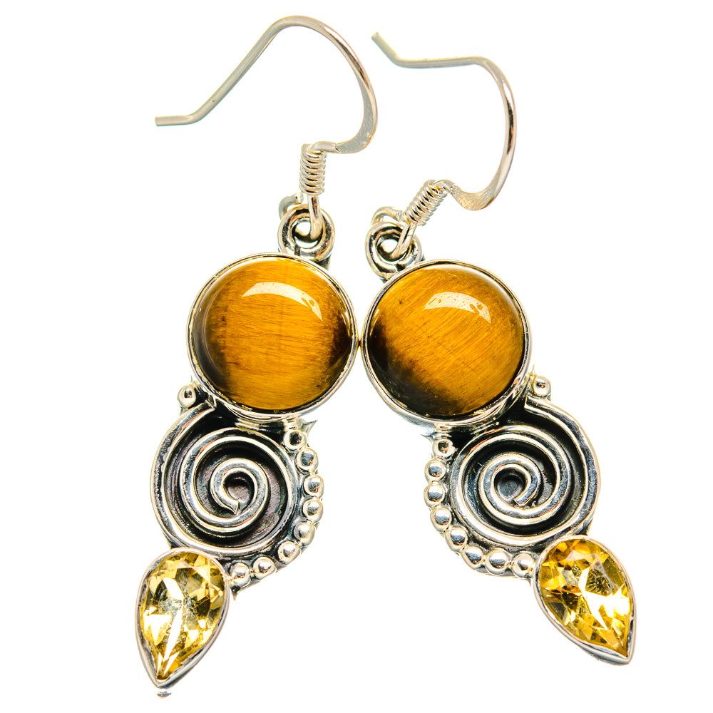 Tiger Eye Earrings handcrafted by Ana Silver Co - EARR425649 - Photo 2