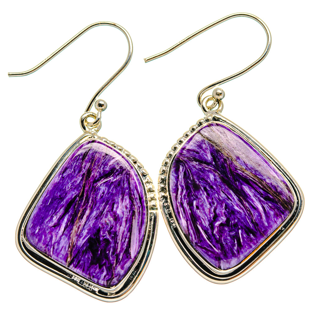 Charoite Earrings handcrafted by Ana Silver Co - EARR425657 - Photo 2