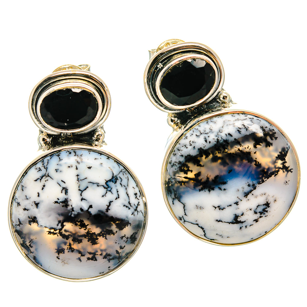 Dendritic Opal Earrings handcrafted by Ana Silver Co - EARR425674 - Photo 2