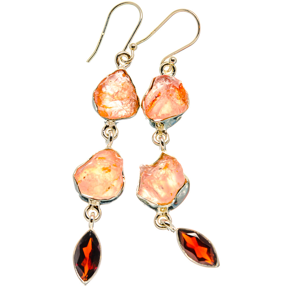 Rose Quartz Earrings handcrafted by Ana Silver Co - EARR425686 - Photo 2