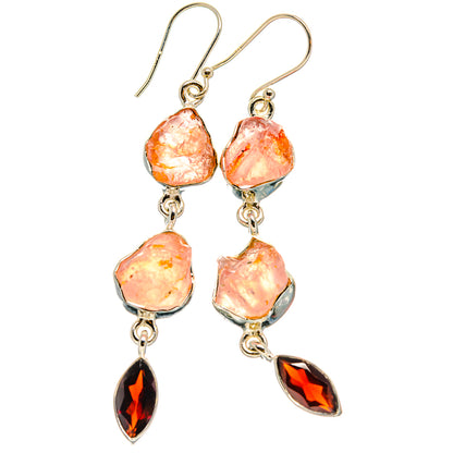 Rose Quartz Earrings handcrafted by Ana Silver Co - EARR425686 - Photo 2