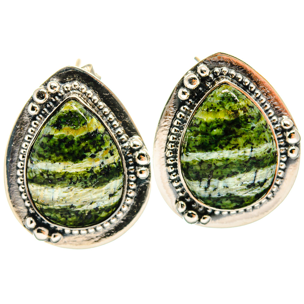Lizard Jasper Earrings handcrafted by Ana Silver Co - EARR425690 - Photo 2