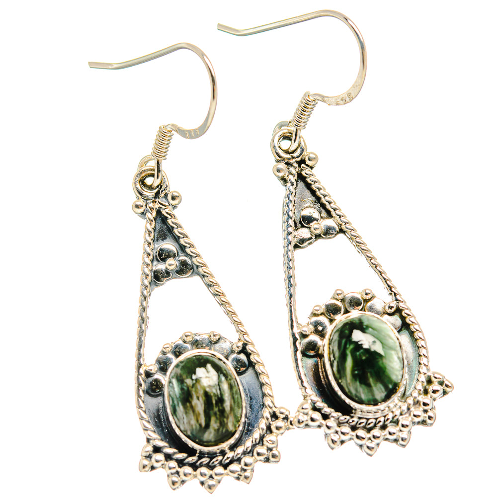 Seraphinite Earrings handcrafted by Ana Silver Co - EARR425696 - Photo 2