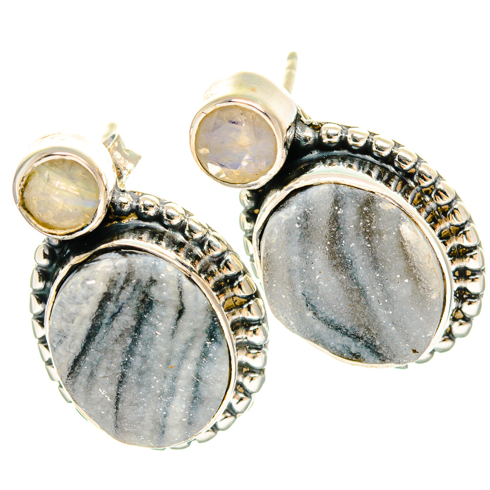Desert Druzy Earrings handcrafted by Ana Silver Co - EARR425701 - Photo 2