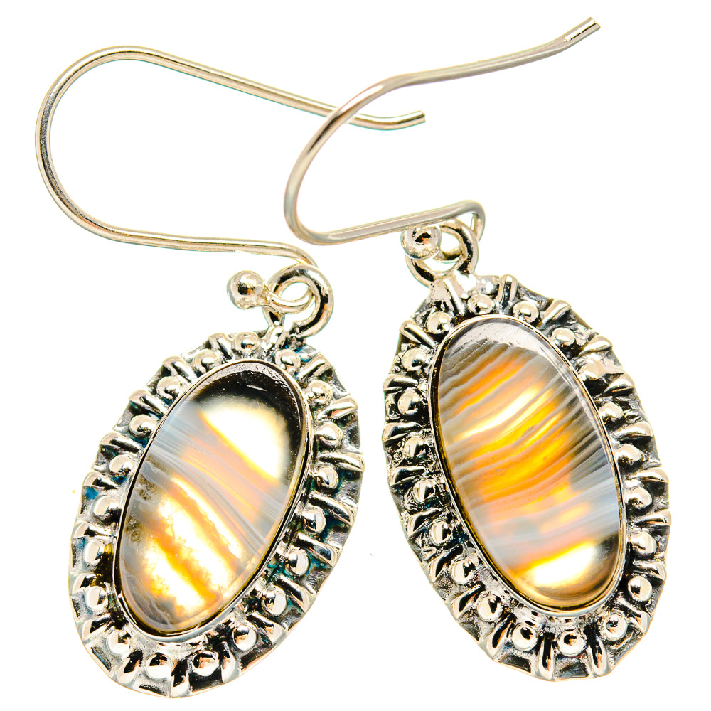 Botswana Agate Earrings handcrafted by Ana Silver Co - EARR425710 - Photo 2