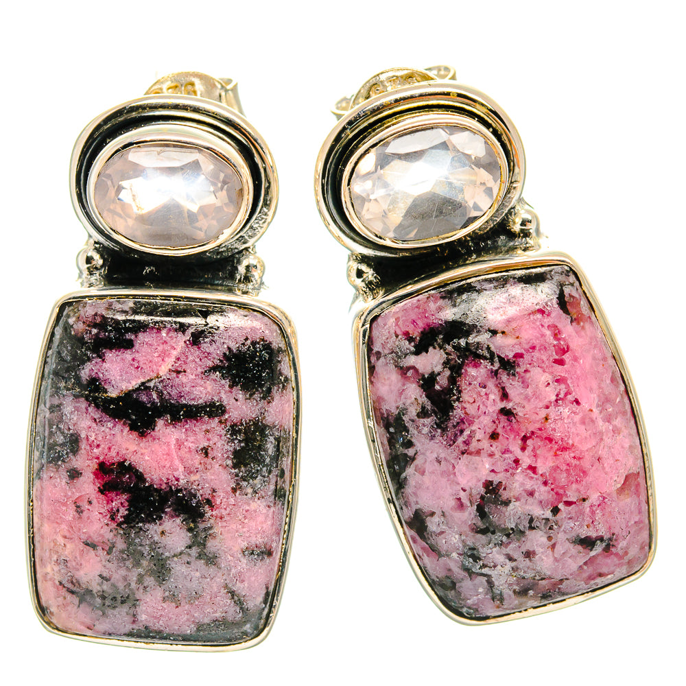Rhodonite Earrings handcrafted by Ana Silver Co - EARR425719 - Photo 2