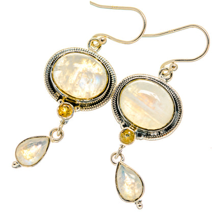 Rainbow Moonstone Earrings handcrafted by Ana Silver Co - EARR425723 - Photo 2