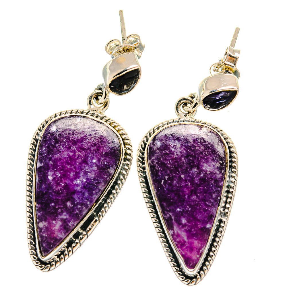 Lepidolite Earrings handcrafted by Ana Silver Co - EARR425724 - Photo 2