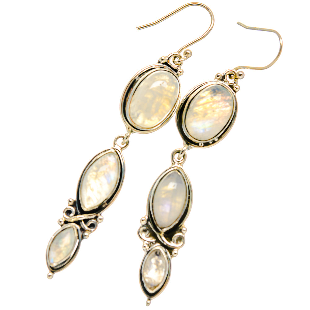 Rainbow Moonstone Earrings handcrafted by Ana Silver Co - EARR425736 - Photo 2