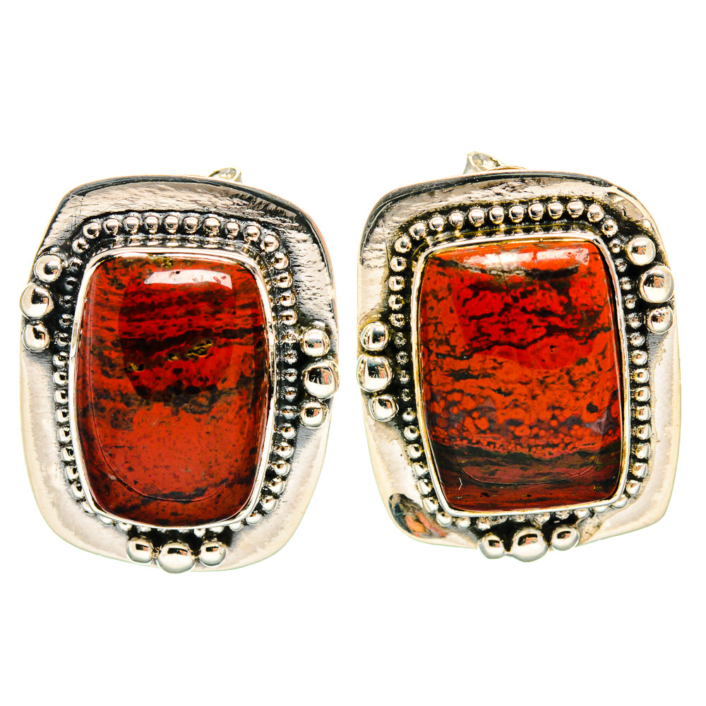 Bloodstone Earrings handcrafted by Ana Silver Co - EARR425742 - Photo 2