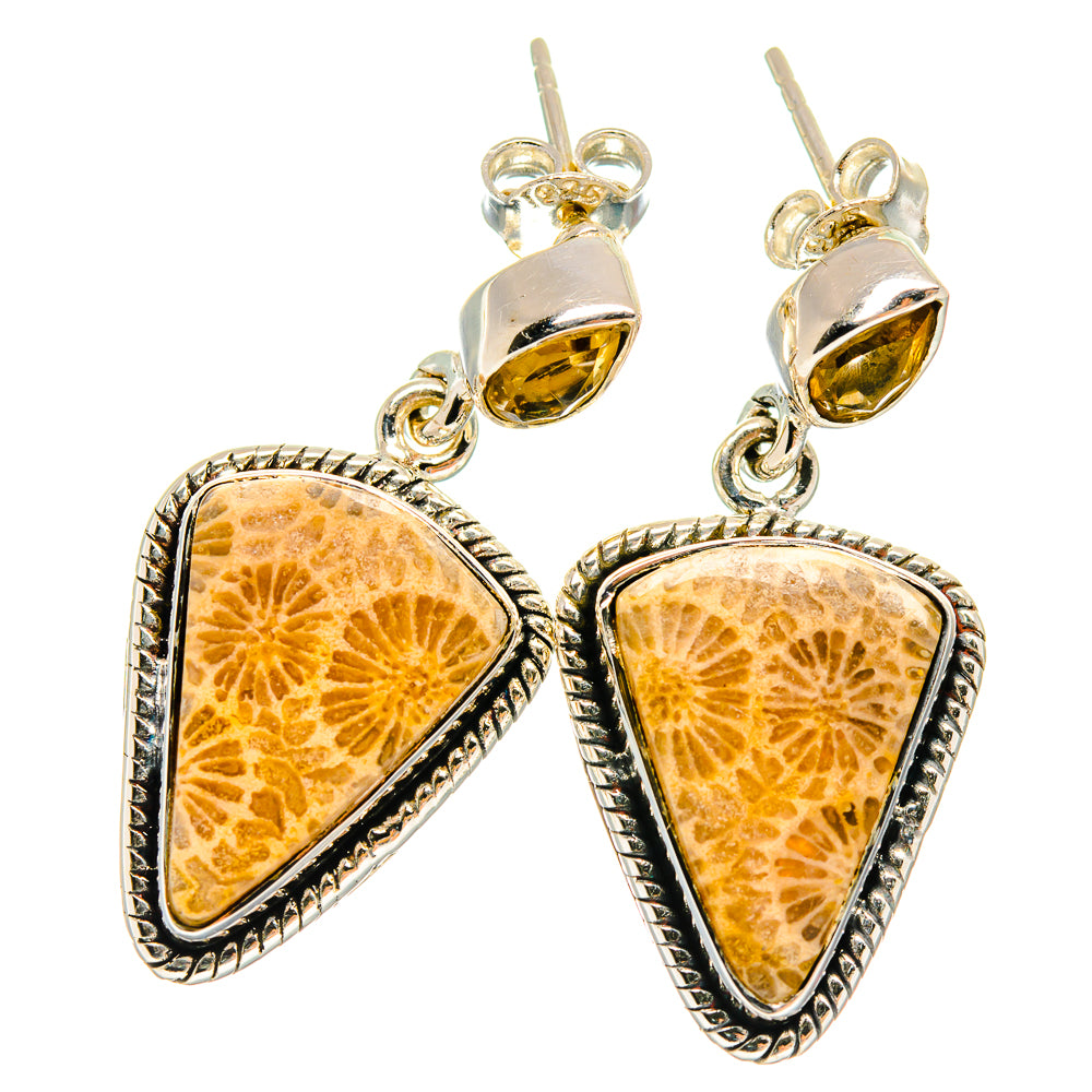 Fossil Coral Earrings handcrafted by Ana Silver Co - EARR425751 - Photo 2