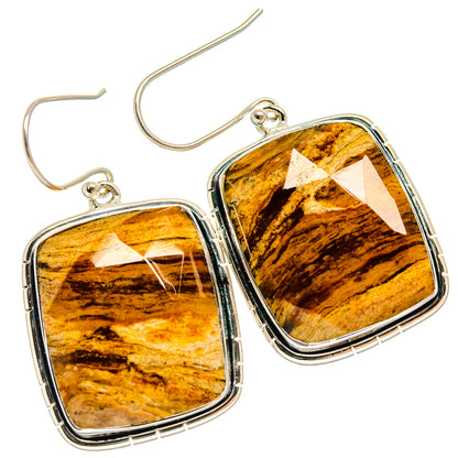 Tiger Eye Earrings handcrafted by Ana Silver Co - EARR425766 - Photo 2